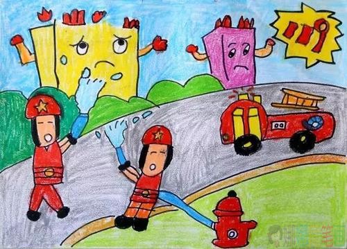 消防安全幼儿绘画图片