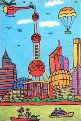 我眼中的建筑主题儿童画
