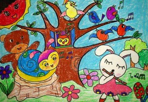 动物音乐儿童画图片大全