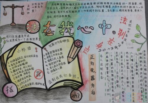 遵纪守法手抄报,法制教育手抄报