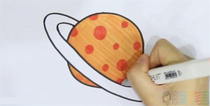 土星简笔画,土星少儿绘画