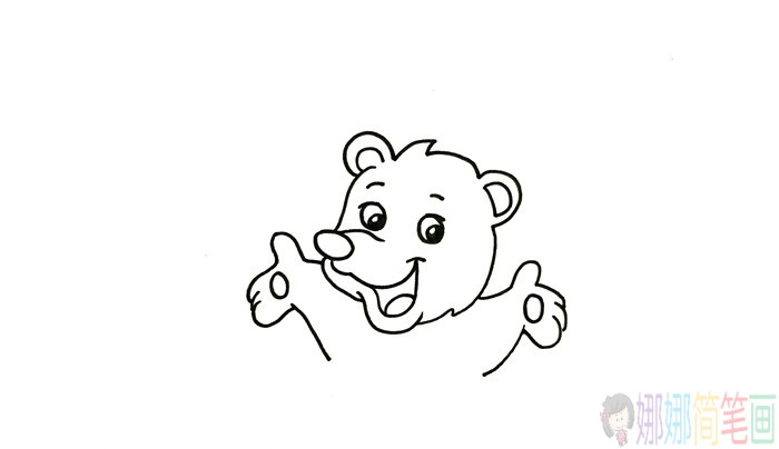 北极熊儿童简笔画,北极熊怎么画
