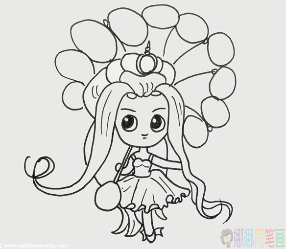 花仙子简笔画,花仙子少儿绘画