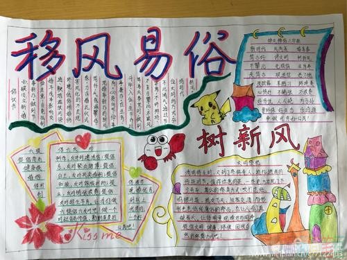 移风易俗手倡导文明新风手抄报