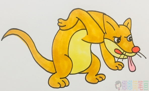 黄鼠狼简笔画,黄鼠狼画法步骤