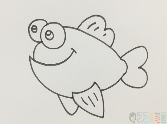 热带鱼简笔画,热带鱼少儿绘画