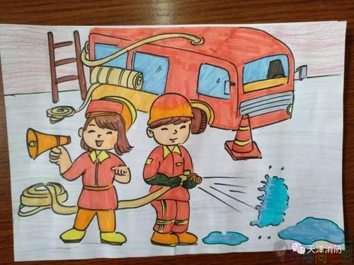 消防安全幼儿绘画图片
