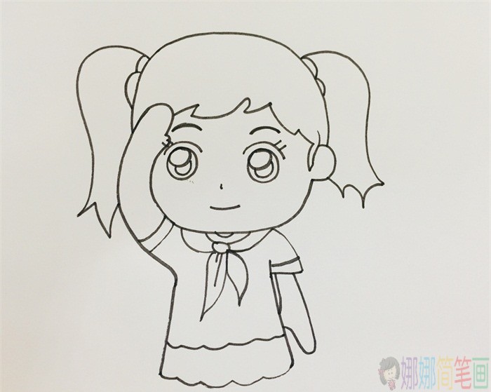 少先队员敬礼简笔画画法步骤