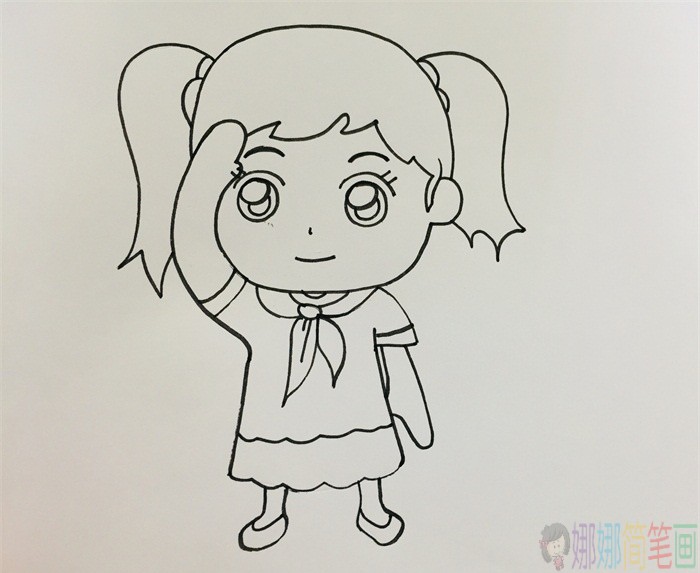 少先队员敬礼简笔画画法步骤