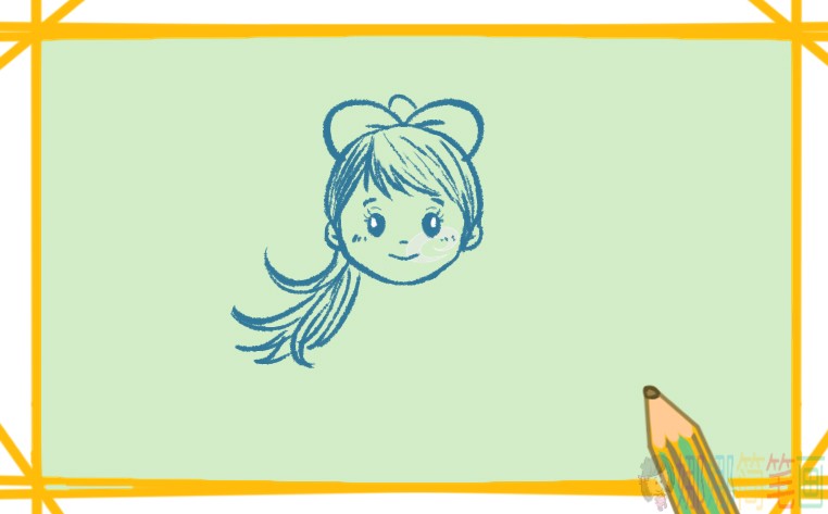 漂亮可爱的女学生简笔画