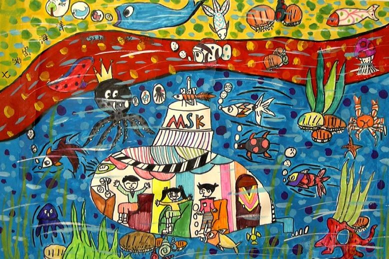 未来科学世界儿童画,科学少儿绘画