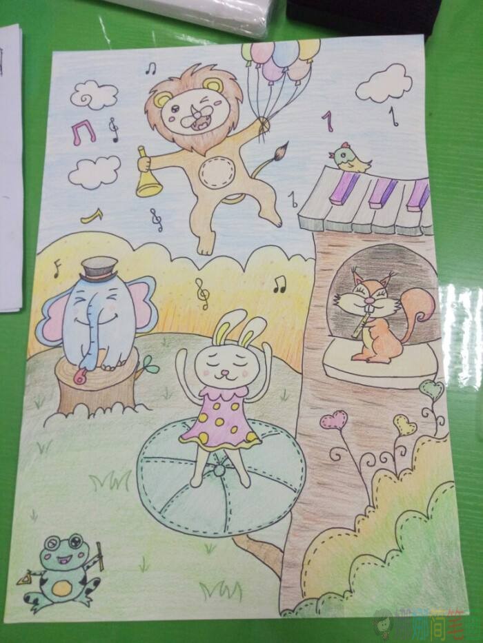 动物音乐儿童画图片大全