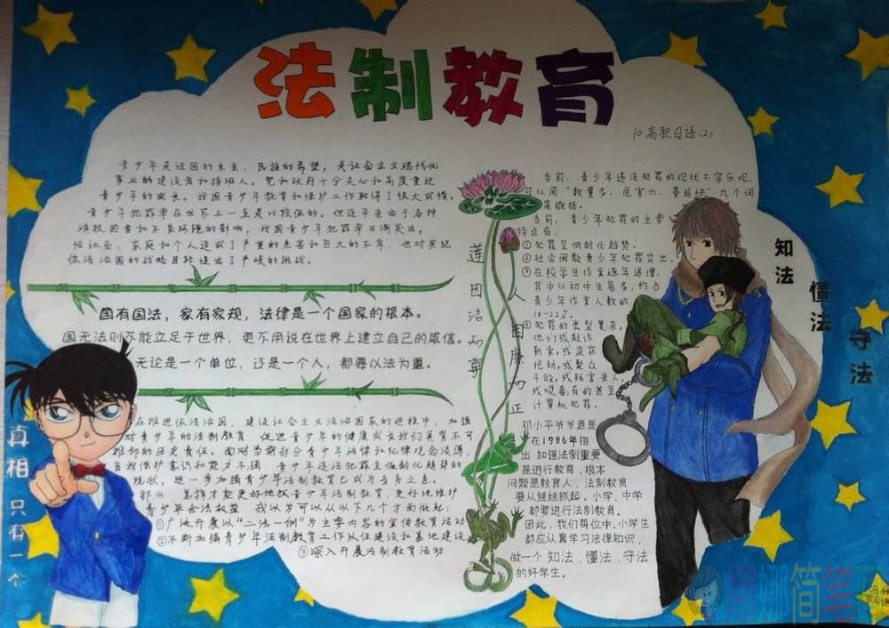 遵纪守法手抄报,法制教育手抄报