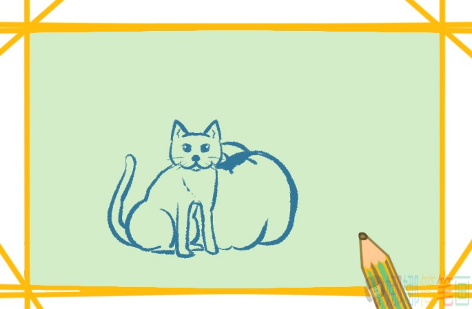 万圣节猫咪简笔画