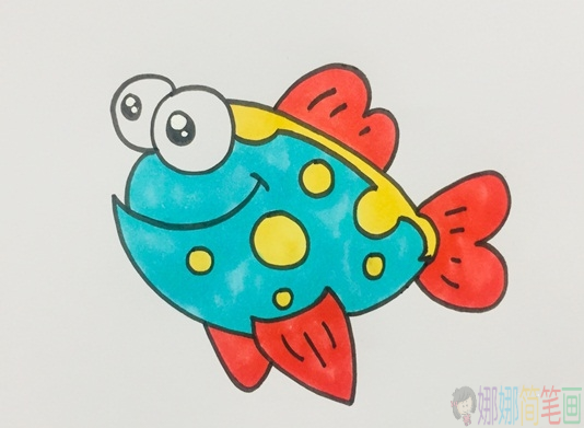 热带鱼简笔画,热带鱼少儿绘画