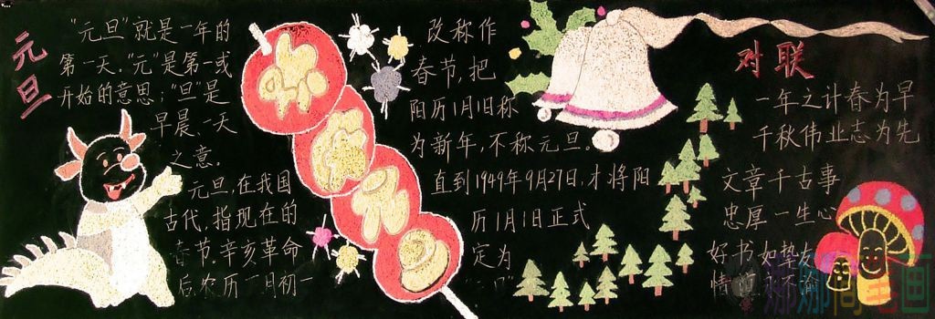 2021庆元旦牛年新年黑板报