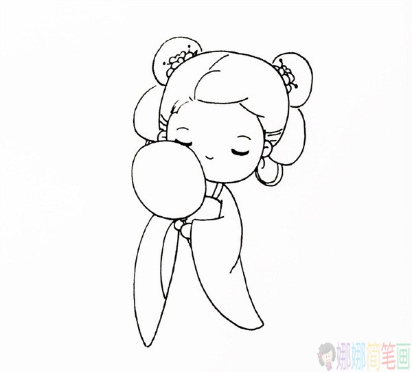 古代风少女简笔绘画教程