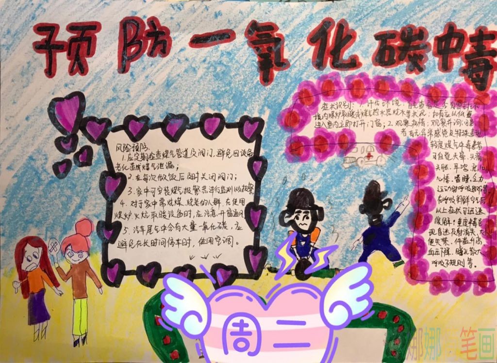 预防一氧化碳中毒手抄报