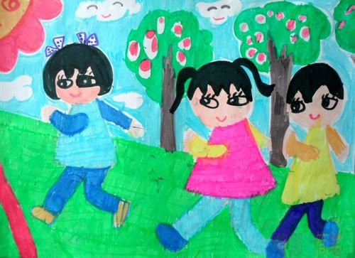 增长见识多读书强身健体勤运动幼儿绘画