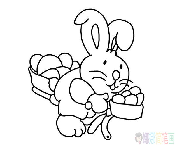 小白兔儿童简笔画画法,兔子简笔画教程