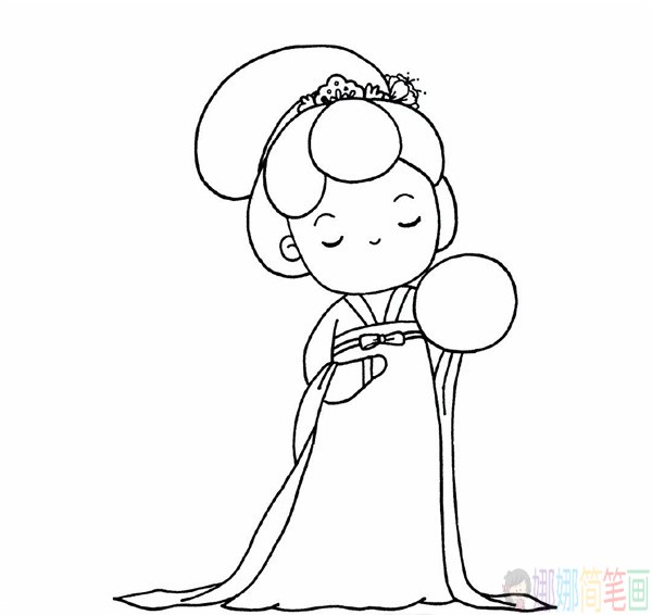 唐风美人简笔画,古代女性简笔画画法