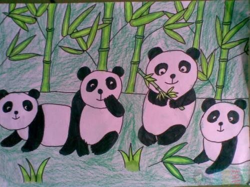 熊猫儿童画图片,大熊猫图画