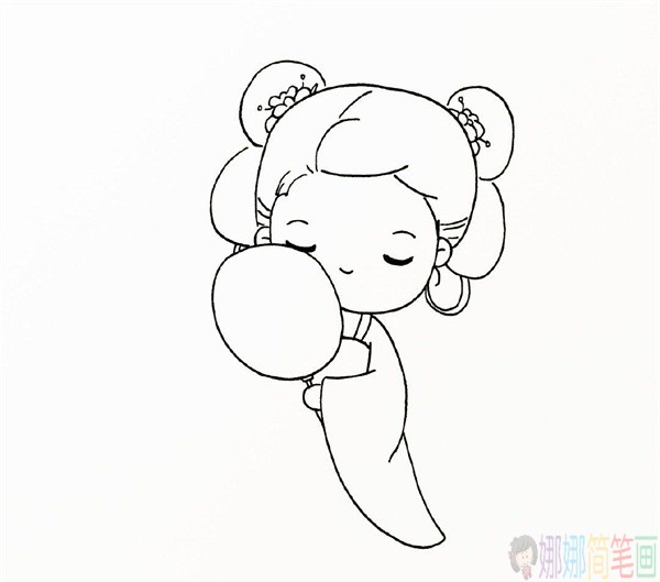 古代风少女简笔绘画教程