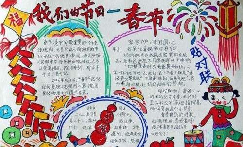 新年快乐手抄报,新年新春手抄报