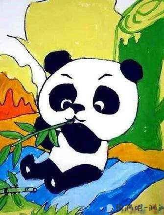 熊猫儿童画图片,大熊猫图画