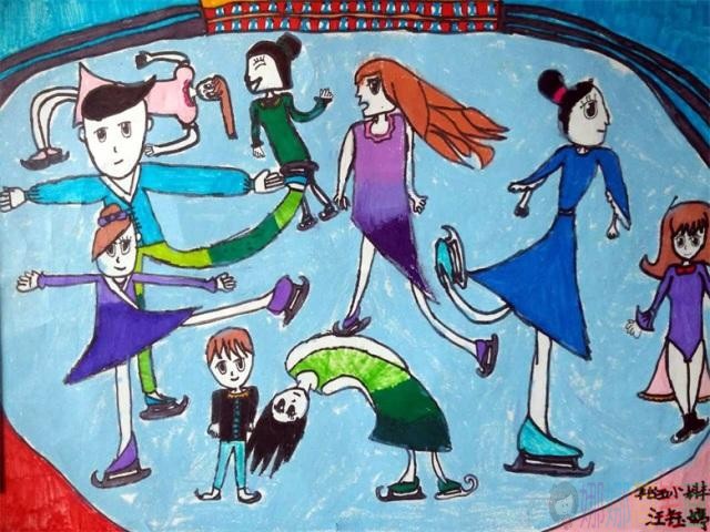 冰雪主题绘画,冰雪冬季儿童画