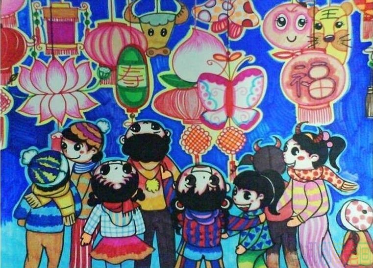 元旦节儿童画一等奖作品