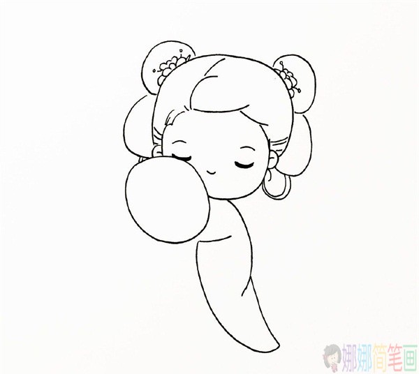 古代风少女简笔绘画教程