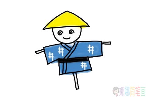 稻草人怎么画,稻草人简笔画画法