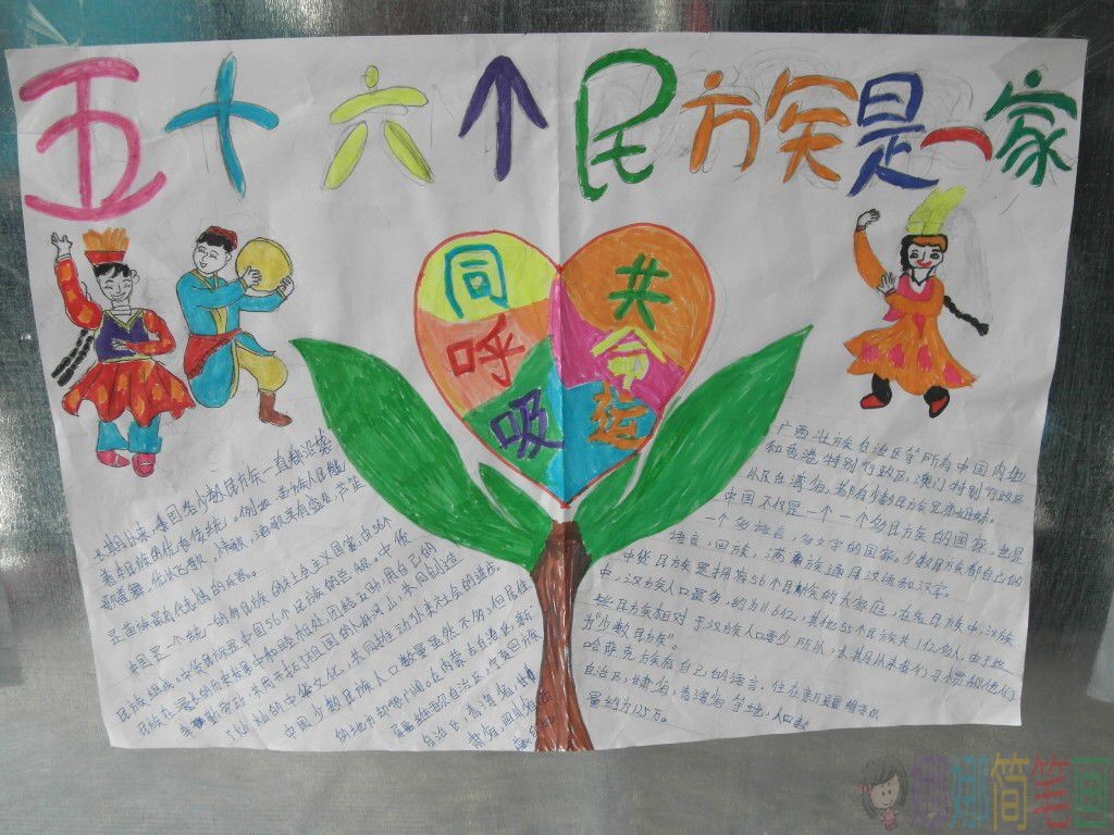 民族团结手抄报,民族团结小报图片