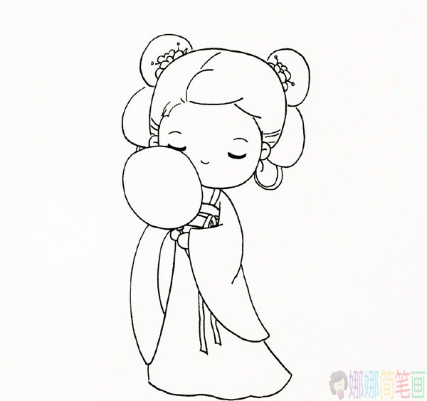古代风少女简笔绘画教程