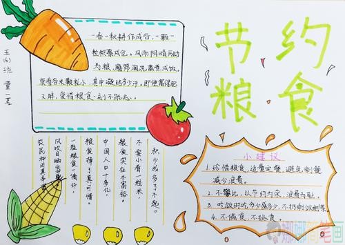 光盘行动手抄报,节约粮食小报图片