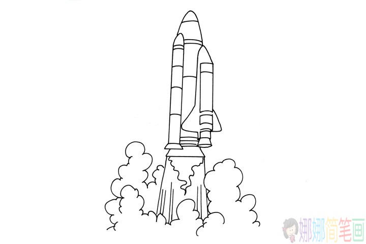 航天飞机彩色简笔画图片