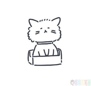 可爱的小猫简笔画,猫咪少儿画画图片
