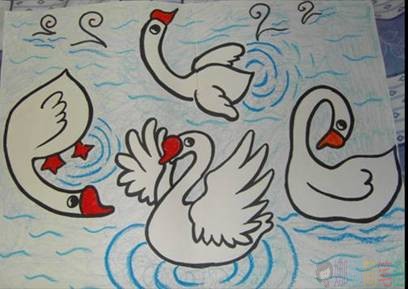 古诗咏鹅配画,咏鹅古诗儿童画图片