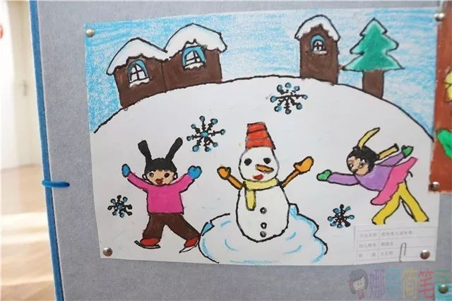 冰雪冬奥会儿童画,冰雪主题绘画作品