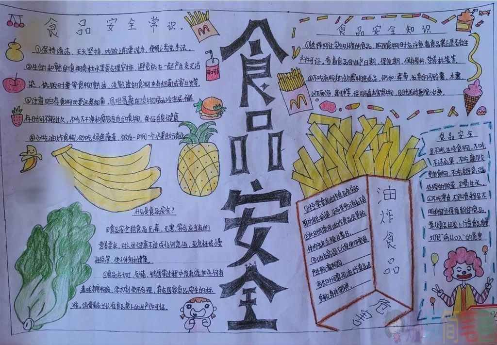 杜绝垃圾食品手抄报,食品安全手抄报图片