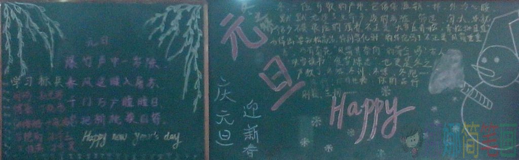 新年黑板报,关于元旦节主题黑板报