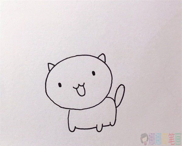 简单易学的小猫简笔画画法