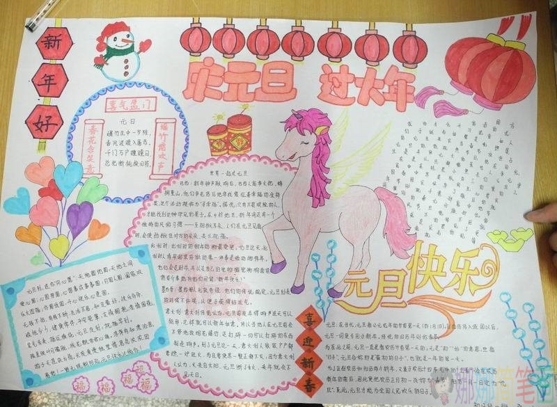 2021牛年元旦节手抄报模板参考