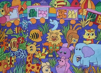 动物世界儿童绘画,动物世界画画图片