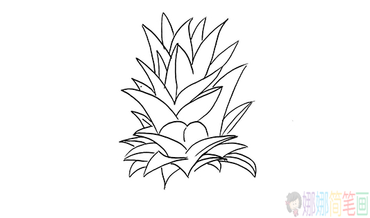 菠萝简笔画画法,菠萝怎么画