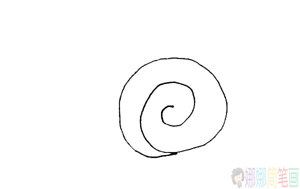 叶子上的蜗牛简笔画,蜗牛儿童简笔画