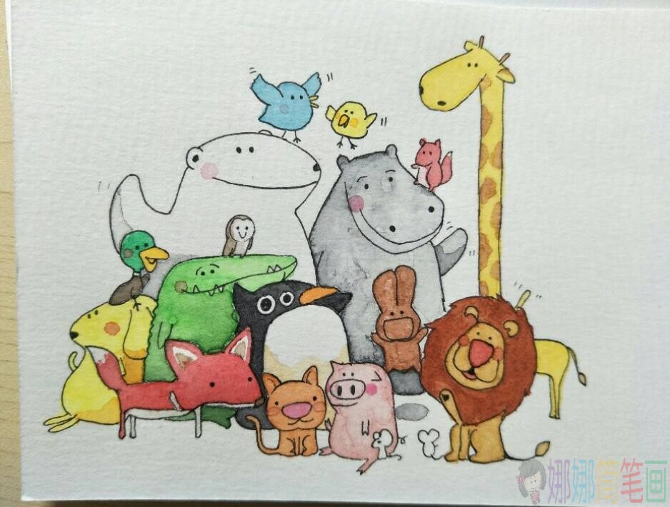 动物世界儿童绘画,动物世界画画图片