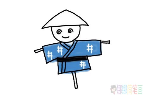 稻草人怎么画,稻草人简笔画画法