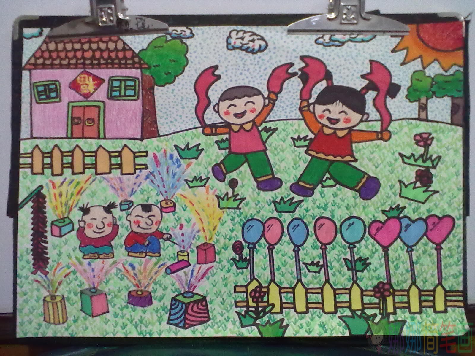 简单易学的少儿元旦节画画图片